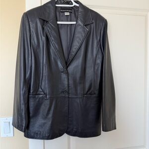 Bianca Nygard Black Leather Blazer Jacket
